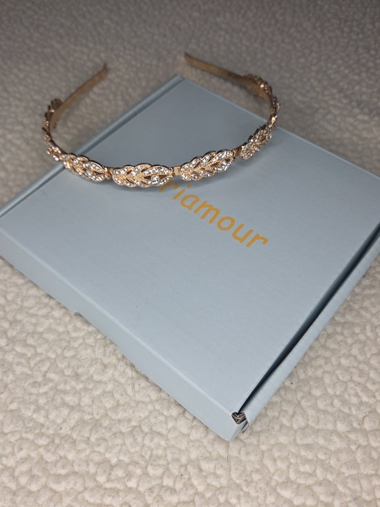 Accessories - Oriamour Crystal Twisted Vine Headband in Rose Gold